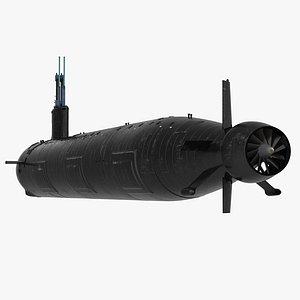 US Submarine Virginia SSN 774 Rigged 3D Model