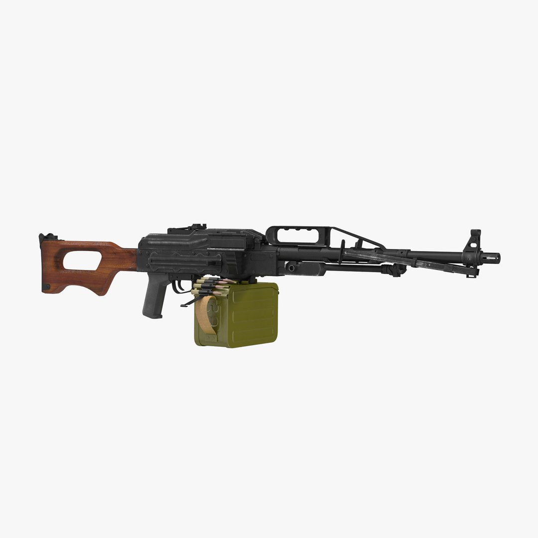 Russian Light Machine Gun Pecheneg 2 3D Model 3D model preview