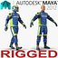Motorcycle Rider Rigged for Maya