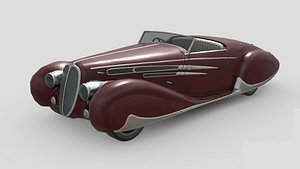 Low Poly Car - Delahaye T165 1939 3D model