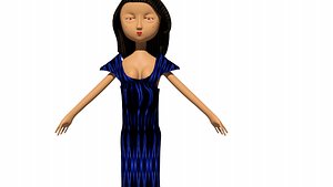 low poly woman in dress 6