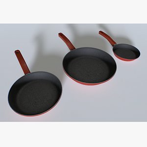 3D Frying pans set 1