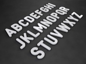 Set of 3d fonts, 8 profiles