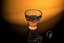 Whisky glass and bottle