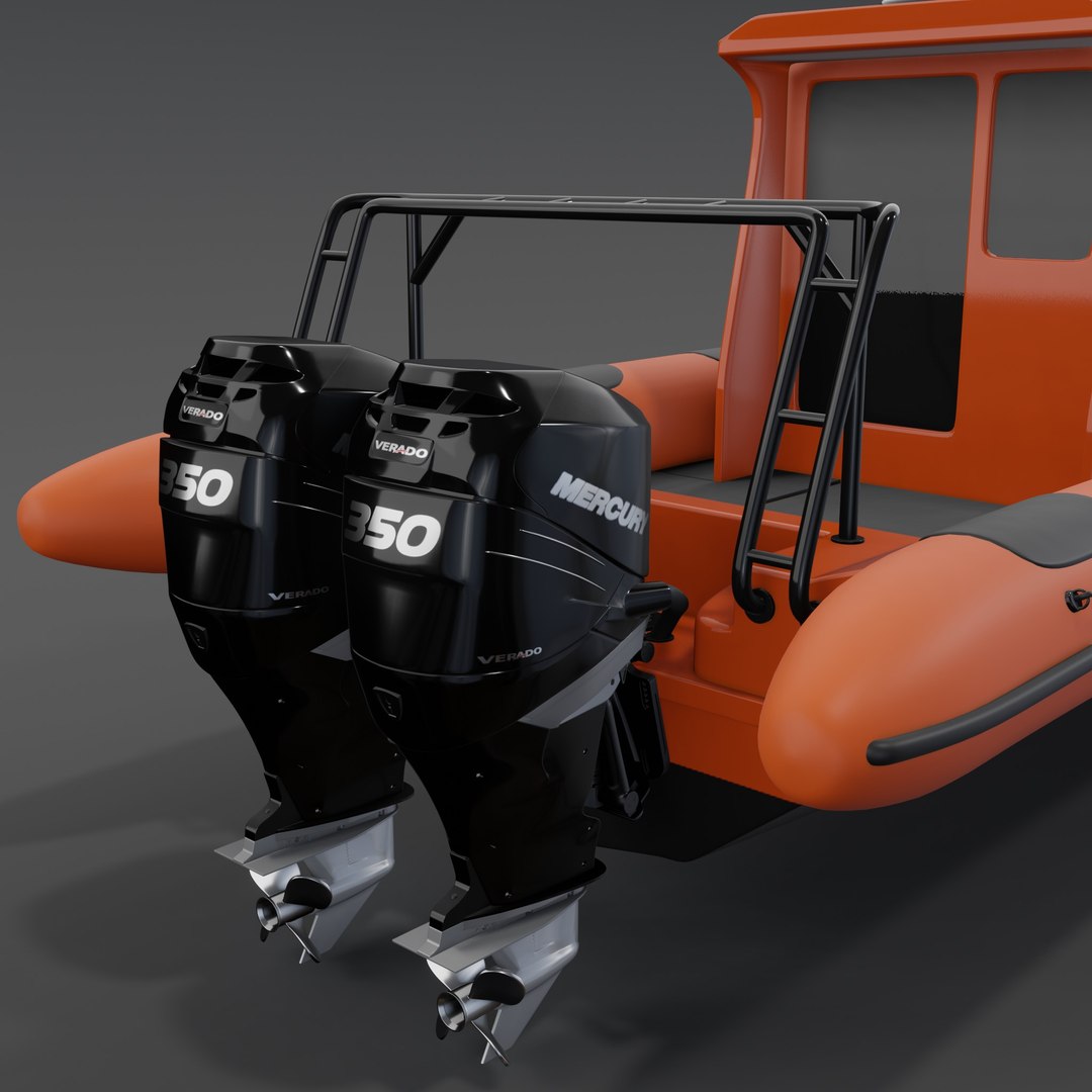 3D Model Rescue Boat Professional 1100 Cabin RIB - TurboSquid 2426042