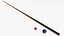 Professional American Pool Table Green with Balls and Cue