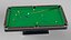 Professional American Pool Table Green with Balls and Cue