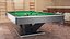 Professional American Pool Table Green with Balls and Cue