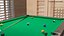 Professional American Pool Table Green with Balls and Cue
