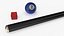Professional American Pool Table Green with Balls and Cue