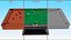 Professional American Pool Table Green with Balls and Cue