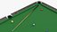 Professional American Pool Table Green with Balls and Cue