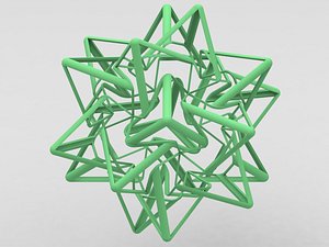 Wireframe Shape Compound of Five Tetrahedra