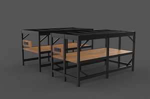wooden fish tank 3D model