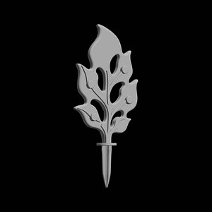 3D Stylized Leaf Plant Stake 3D Print Model Garden Decor