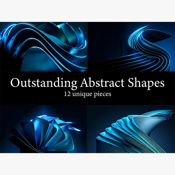 modelo 3d 12 Modern Abstract Wavy Design Shapes Collection - TurboSquid ...