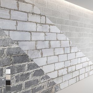 Block wall set 01 3D model