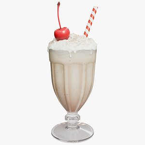 Milkshake Cherry Glass Drink