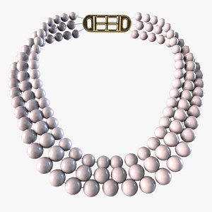 3D Queen Elizabeth II Pearl Necklace