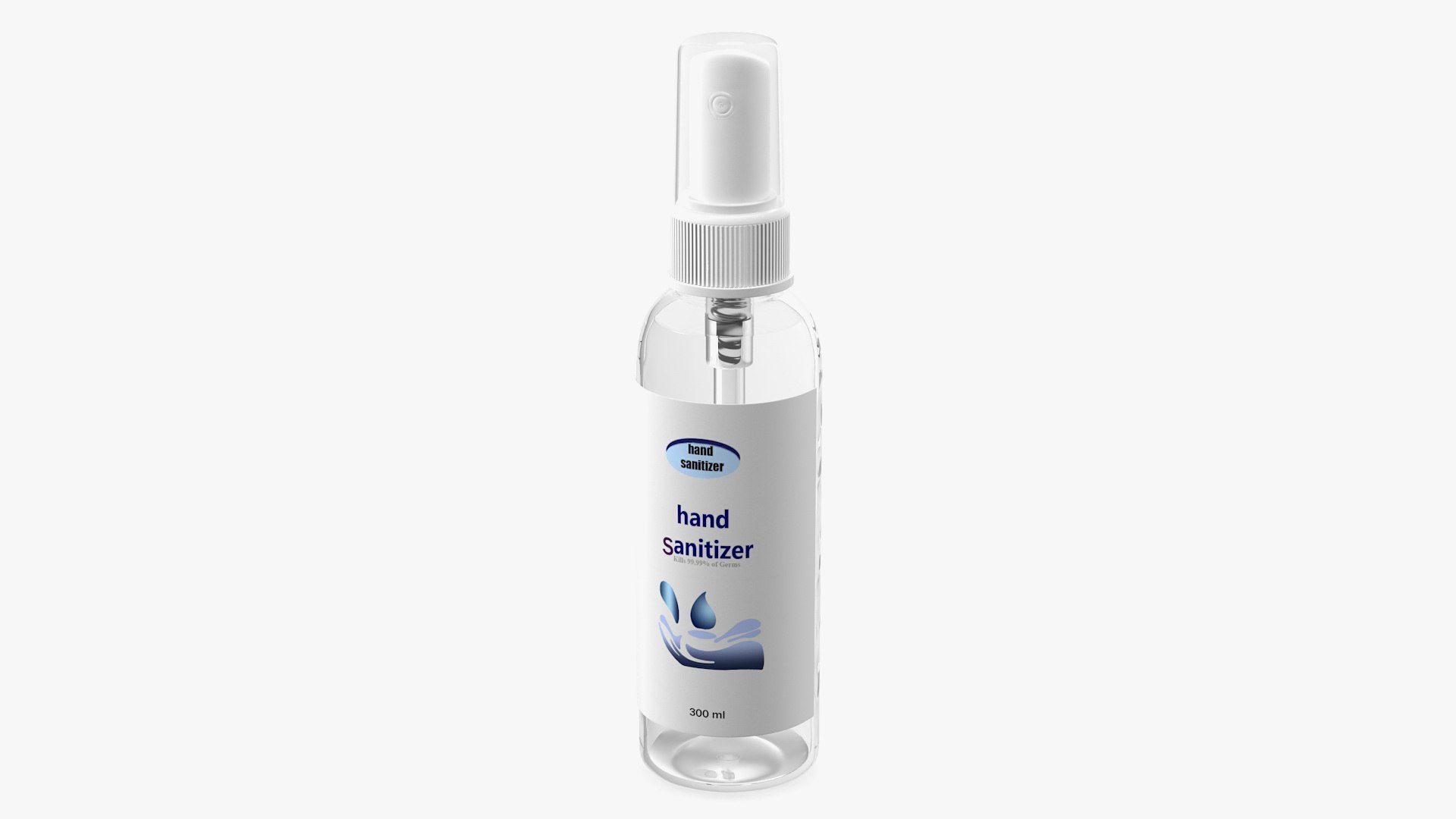 Hand Sanitizer Spray Bottle with Label 3D model preview