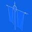 Double Banner Blue 3D model