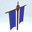 Double Banner Blue 3D model