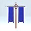 Double Banner Blue 3D model