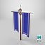 Double Banner Blue 3D model