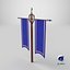 Double Banner Blue 3D model