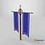 Double Banner Blue 3D model