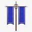 Double Banner Blue 3D model