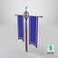 Double Banner Blue 3D model