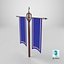 Double Banner Blue 3D model