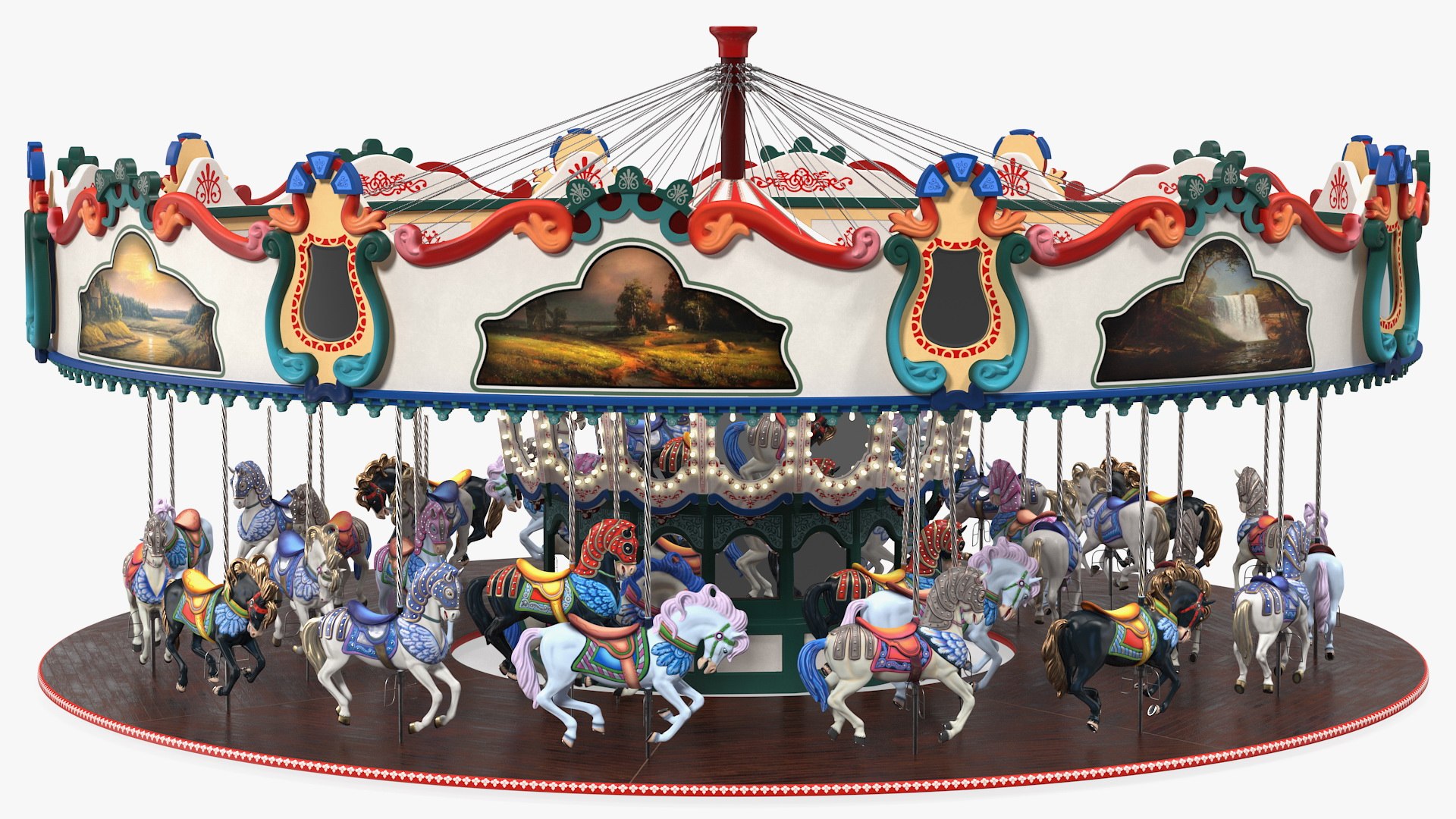 Amusment Park Carousel 3D model preview