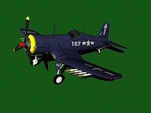3d model f4u corsair aircraft