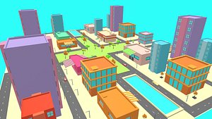 city cityscape architecture 3D model