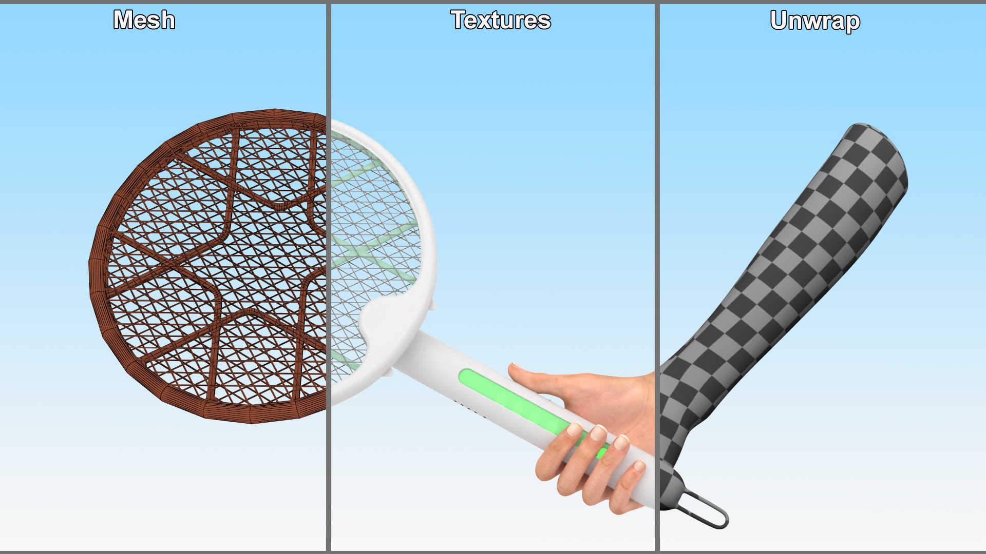 Foldable Electric Fly Swatter In Hand Model - TurboSquid 2384596
