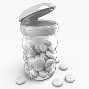 3D Bottle Curved with Flip Open Lid and Chewing Gum