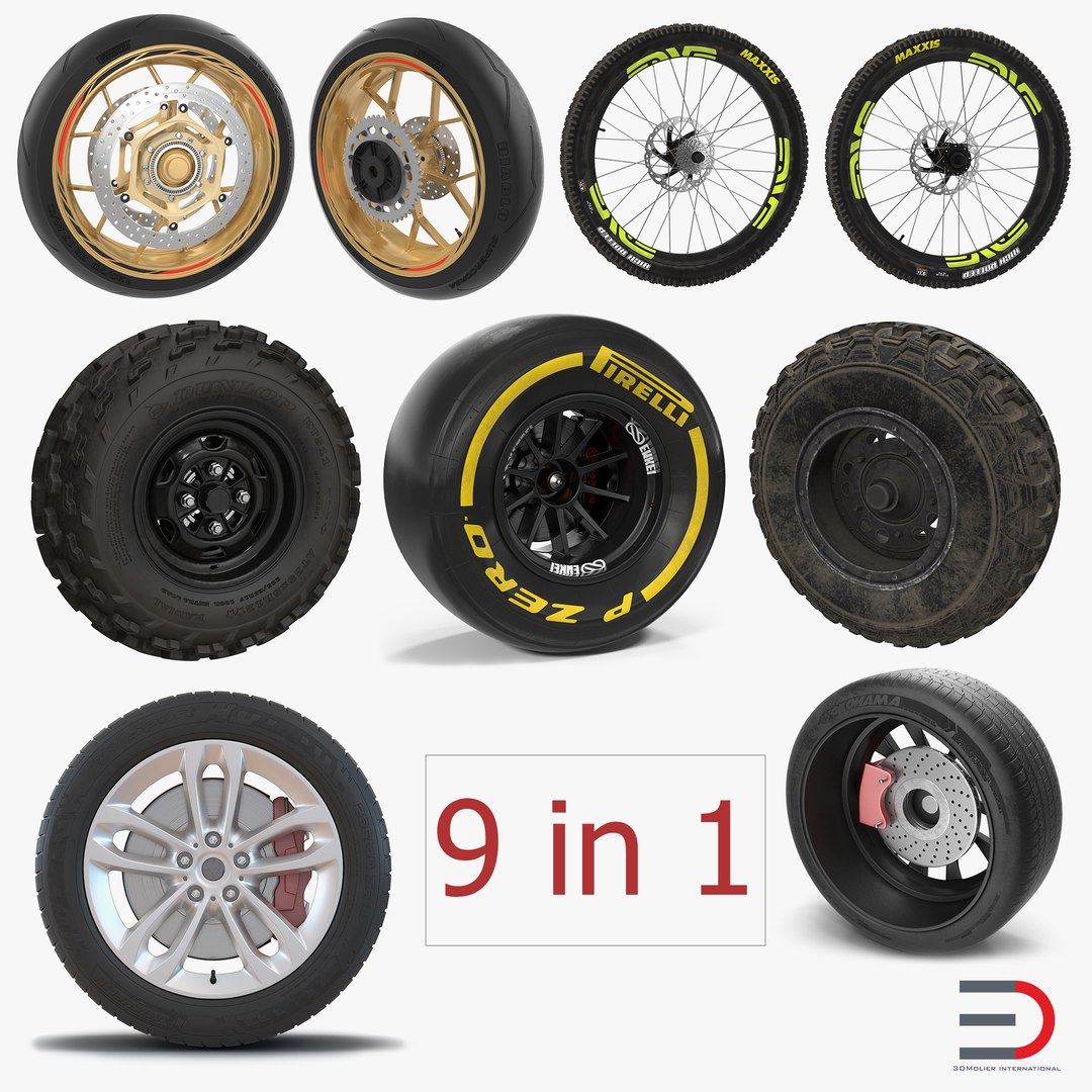 Wheels Big 3D Models Collection 3D model preview