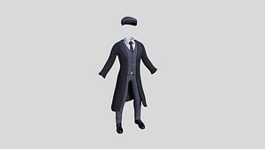 Gentleman Outfit 03 Dark Blue - Character Design Fashion 3D model