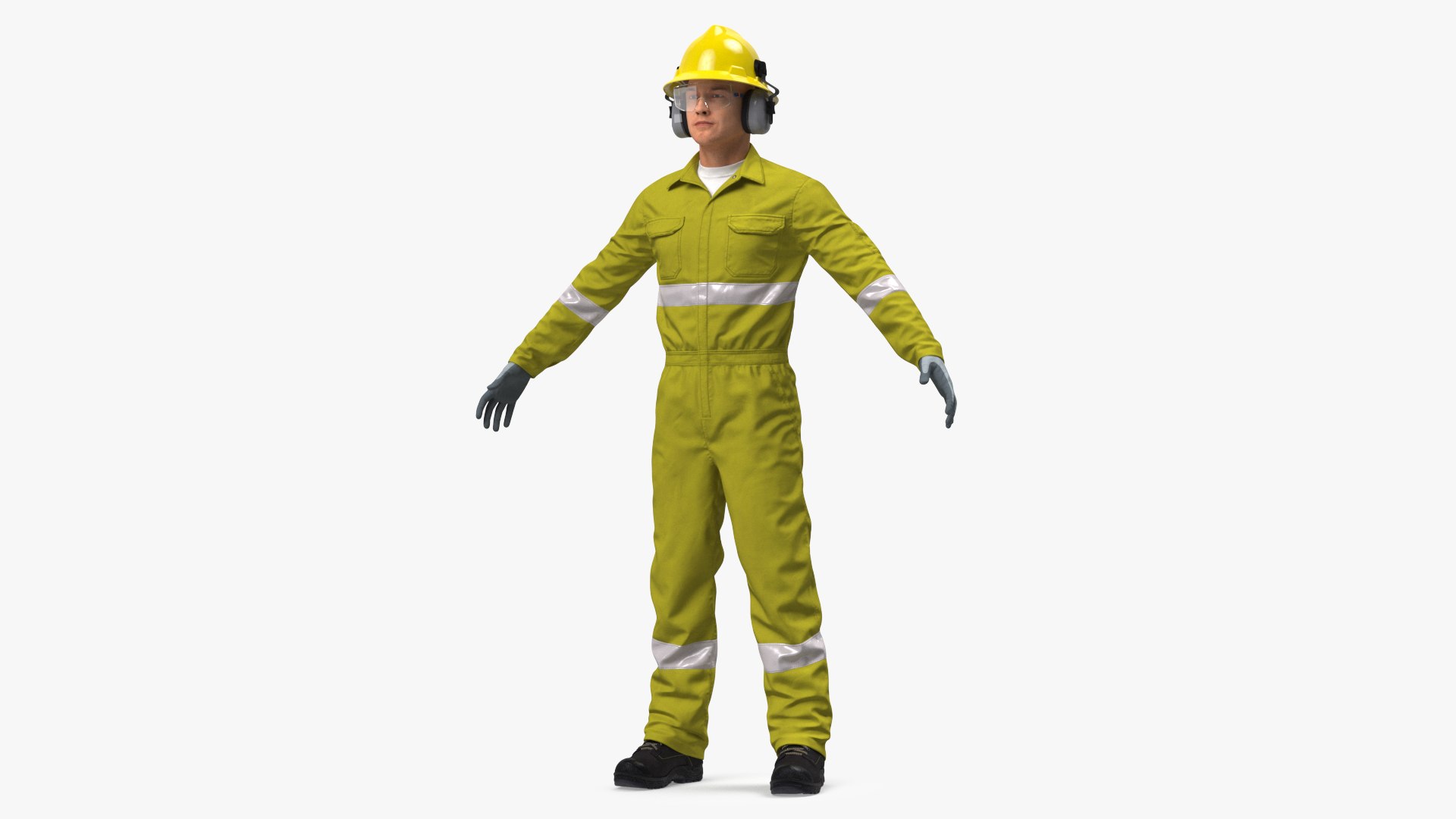 Gas Worker Fully Equipped Rigged for Modo 3D model preview
