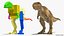 3D tyrannosaurus rex waiting animal model
