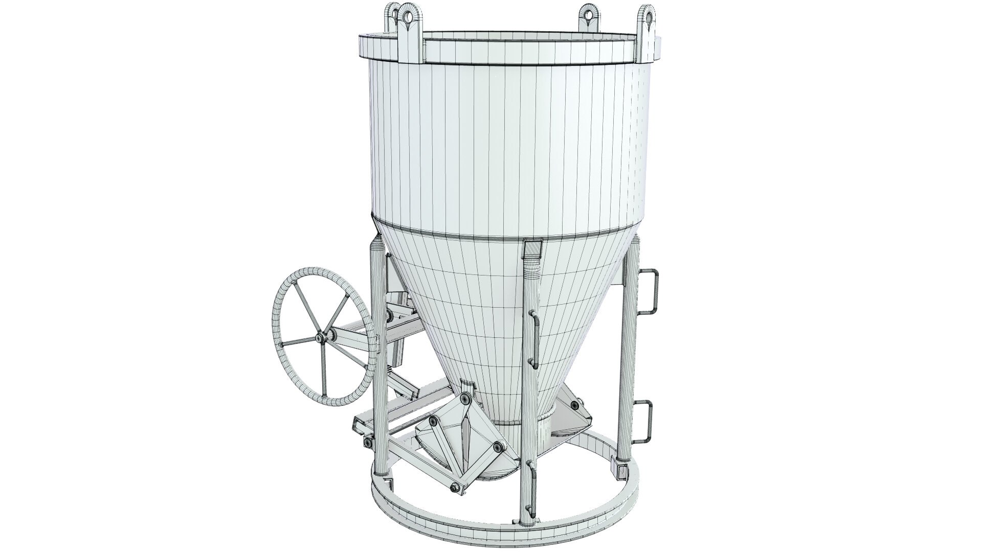 3D Model Industrial Concrete Bucket Hopper 1 - TurboSquid 1992885