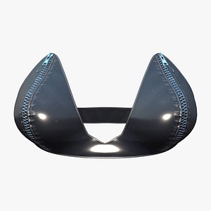 3D model Shiny Black Leather Bralet Top