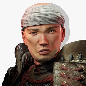 3D character feudal warrior model