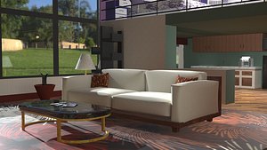 3D Simple living room set