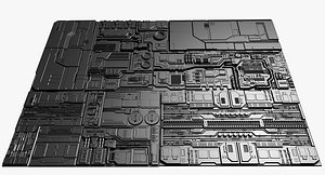 set panels sci-fi 3D model