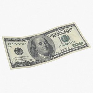 100 dollar bill 3D model