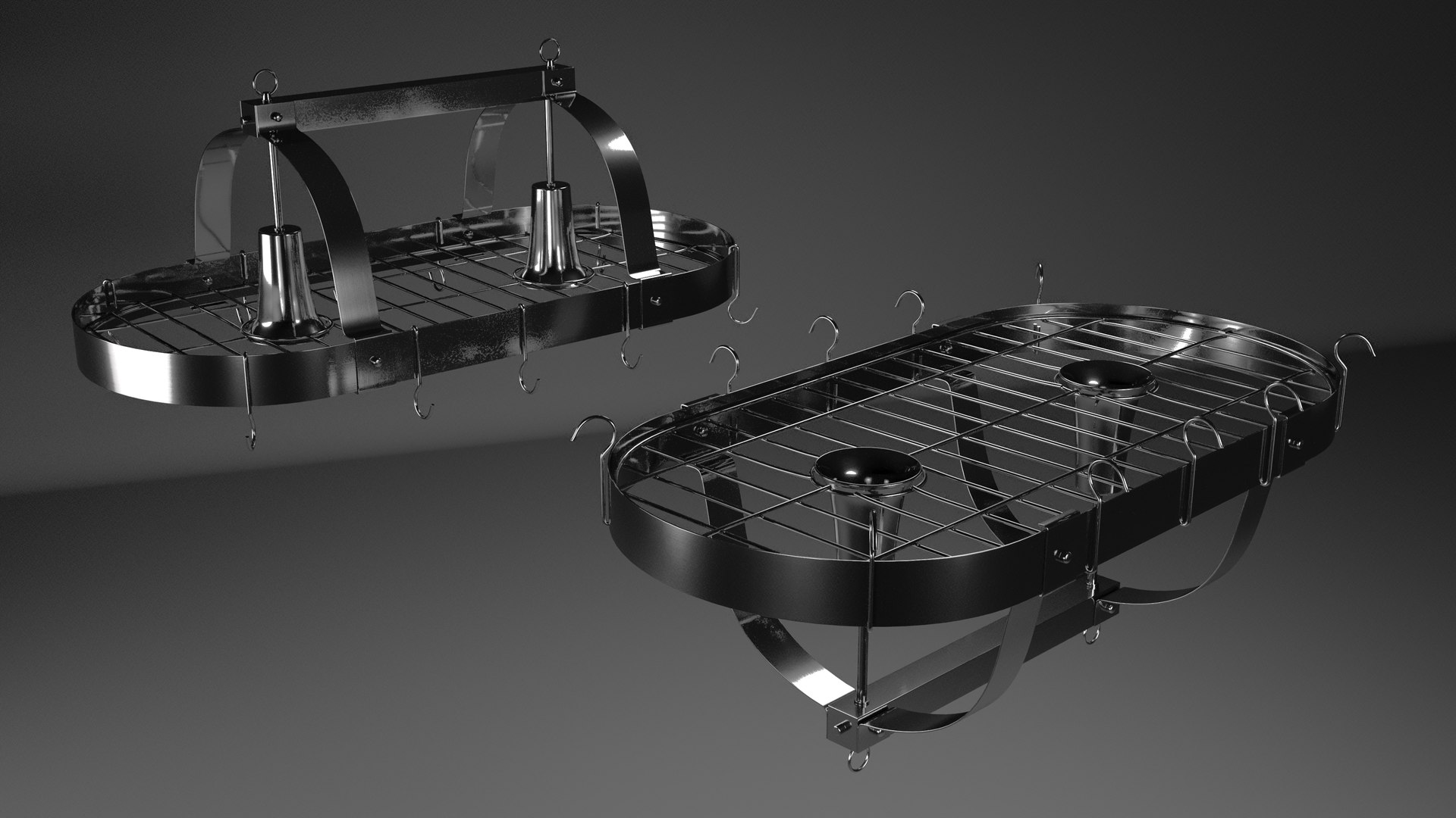 Ceiling Kitchen Pot Racks Collection Model - TurboSquid 2167821