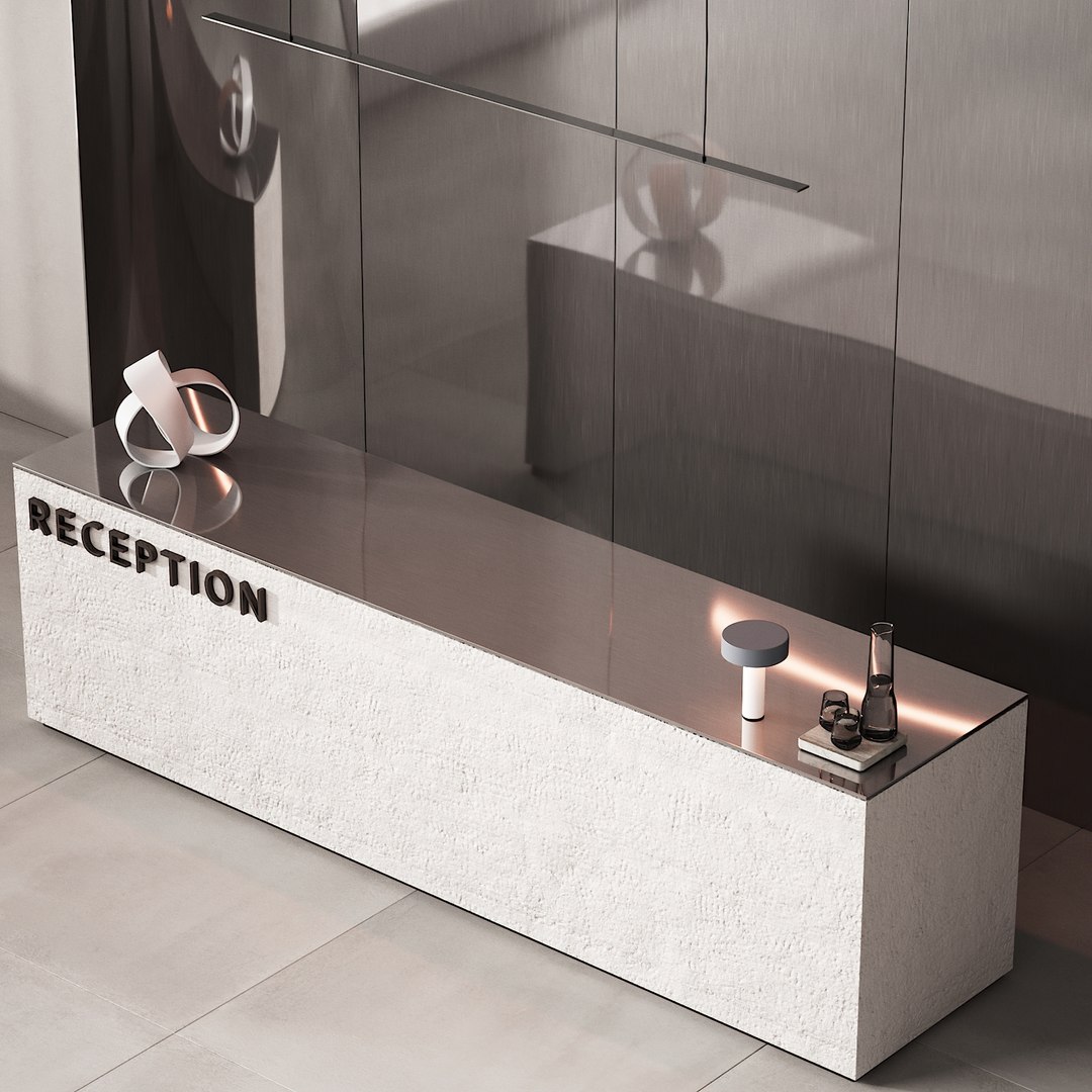 3D Model 252 Office Furniture 11 Reception Desk 06 - TurboSquid 2036795